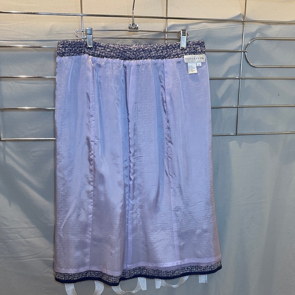 Doncaster Textured Blue Midi Skirt - Picture 4 of 6